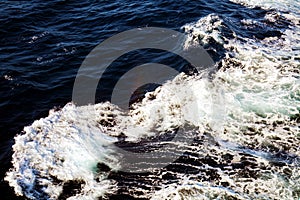 Sea landscape and waves, background