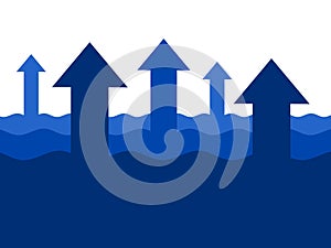 Sea level rise, flood or evaporation.