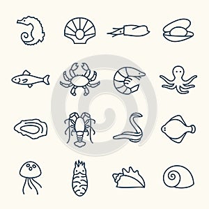 Sea life icons