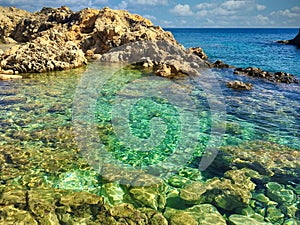 Sea limpid crystalline mediterranean sicily photo