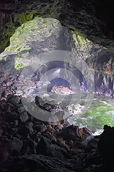 Sea Lion Cave views, tourist attraction, Pacific Ocean Coast Florence Oregon