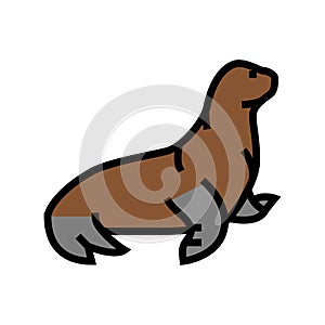 sea lion color icon vector illustration