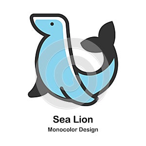 Sea Lion Monocolor Illustration