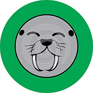 Sea lions vector cartoon icon or logo design