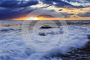 Sea Maroubra Wave Over Rock