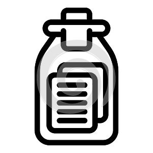 Sea message bottle icon outline vector. Marine signal