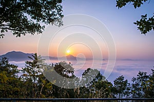 Sea of mist viewpoint at Chaing Kan, Loei, Thailand
