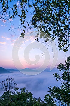 Sea of mist viewpoint at Phu Thok, Chaing Kan, Loei, Thailand