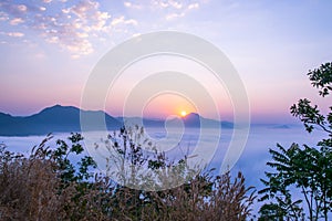 Sea of mist viewpoint at Phu Thok, Chaing Kan, Loei, Thailand