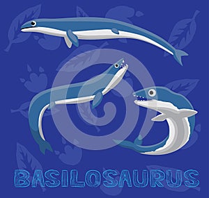 Sea Monster Basilosaurus Cartoon Vector Illustration