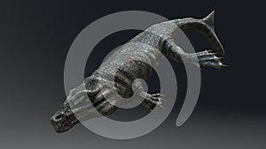 Sea Monsters of background, 3d render