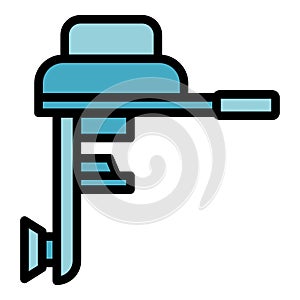 Sea motorboat icon vector flat