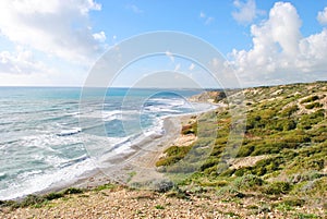 Sea with mountain