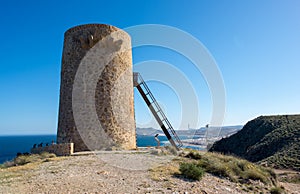 Sea and mountain on the coast of Carboneras, Almeria