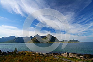 Sea, mountains and clouds