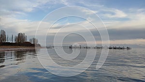Sea mountains clouds