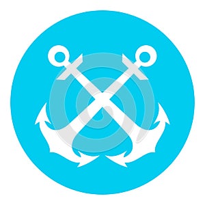 Sea nautical icon with anchor