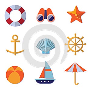 Sea Objects Collection Vector