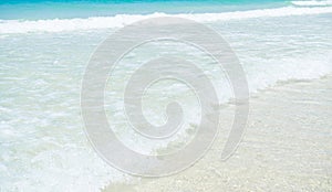 Sea Ocean on Beach Background White Sand and Wave Blue Water Shore Summer Tropical Paradise Nature Beauty Seascape,Island at Coast