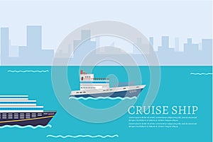 Sea or ocean cruise vector concept in flat style.
