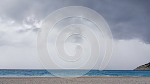 Sea ocean myrthos beach storm rain clouds