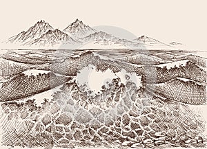 Sea or ocean waves drawing