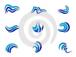 Sea ocean waves logo blue water symbol vector icon design.