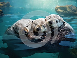 Sea Otter and Pup