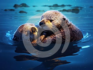 Sea Otter and Pup