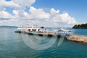 Sea passenger port , ferryboat at koh chang , Thailand