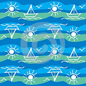 Sea pattern with yachts