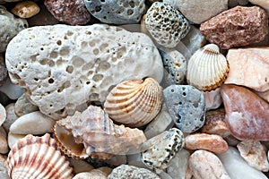 Sea Pebbles On The Beach