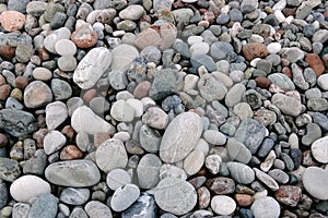 Sea pebbles on a Mediterranean beach.