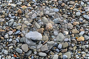 sea pebbles by the Mediterranean sea on a winter day in Cyprus 2