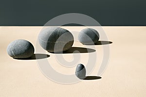 Sea pebbles minimalist composition