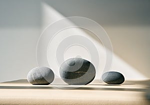 Sea pebbles minimalist composition