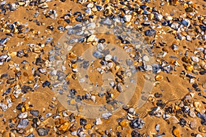 Sea Pebbles. Sand and water