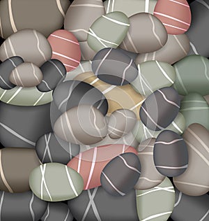 Sea pebbles texture, set stones