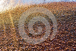 Sea pebbles texture, stone background