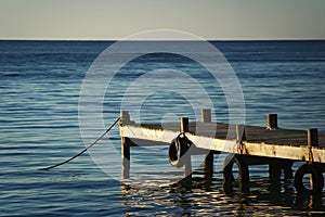 Sea pier at sunset