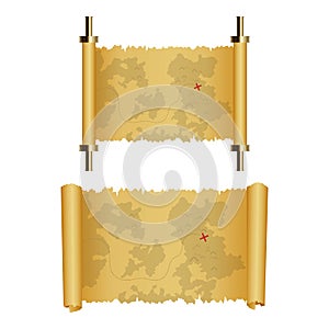 Sea pirate objects set vector illustration isolated on white background