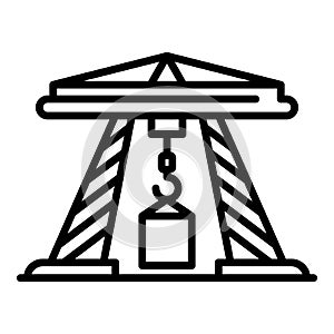 Sea port crane icon, outline style