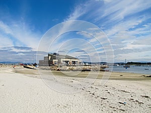 Sea port and piers of the city of Vigo in Spain. Resort