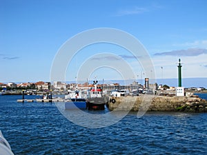 Sea port and piers of the city of Vigo in Spain. Resort