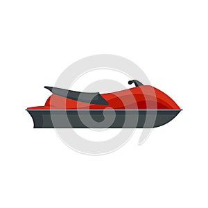 Sea race jet ski icon, flat style