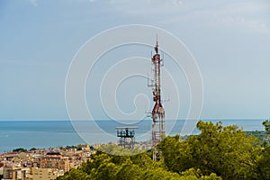 Sea Radar Tower with Rotating Antenna