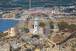 The Sea Reserve of San Antonio Cape. Lighthouse Denia, Spain