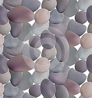 Sea River Pebbles, Vector Seamless Pattern.