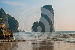 Sea. Rock. Krabi, Ao Nang, Thailand.