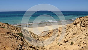 Sea rocks and Beach view